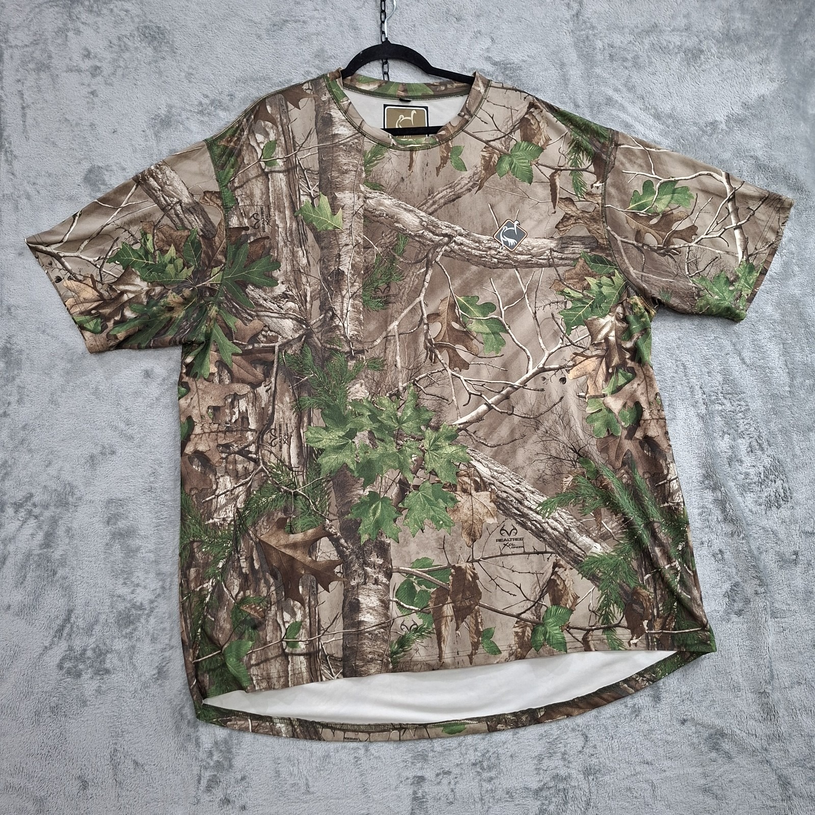 Vtg Ol' Tom Turkey Hunting Shirt Mens 2x Realtree Green Leaf Dri Fit Camo